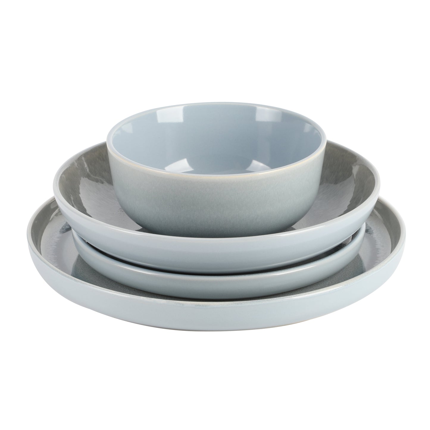 Gibson Elite Juno Moon 16-Piece Double Bowl Reactive Stoneware Dinnerware Set