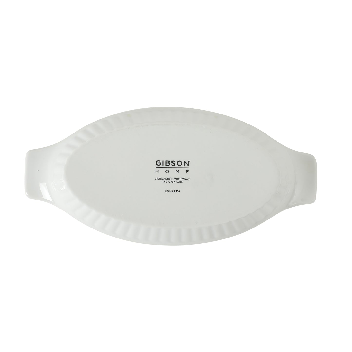Gibson Home Gracious Dining Oval Au Gratin Baking Dishes, 4-Piece Set – 9 oz Oven Safe Banana Split Bowls, Ceramic Small Casserole Dishes with Handles, Microwave & Dishwasher Safe Mini Bakeware, White