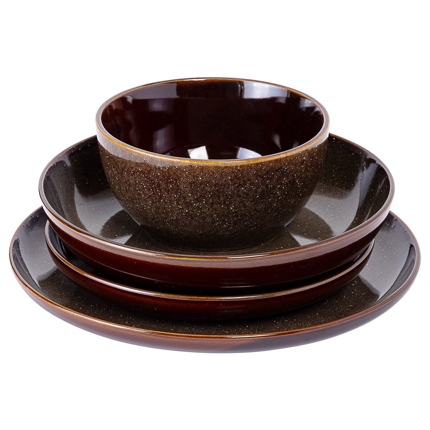 Gibson Elite Edwina 16-Piece Double Bowl Stoneware Dinnerware Set