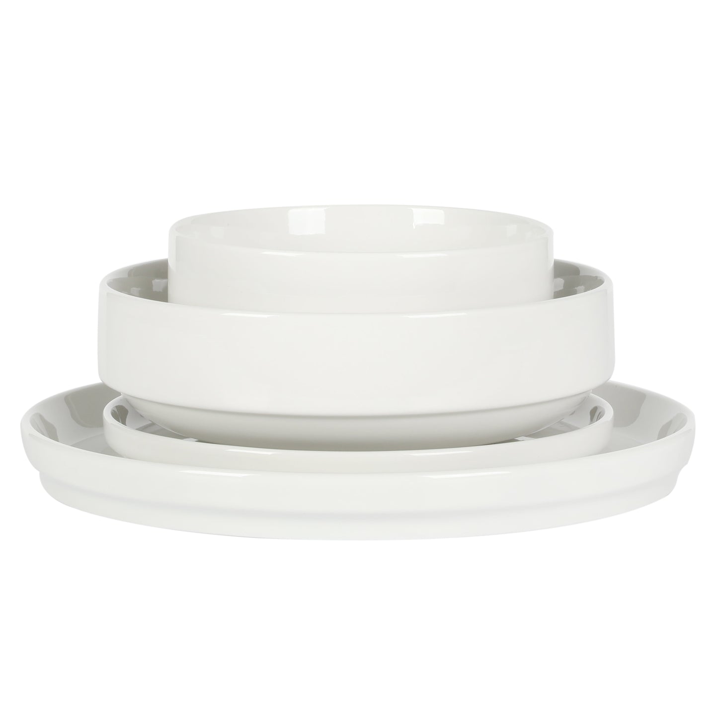 Gibson Home Rothernberg 16 Piece Stackable Porcelain Plates and Bowls Dinnerware Set