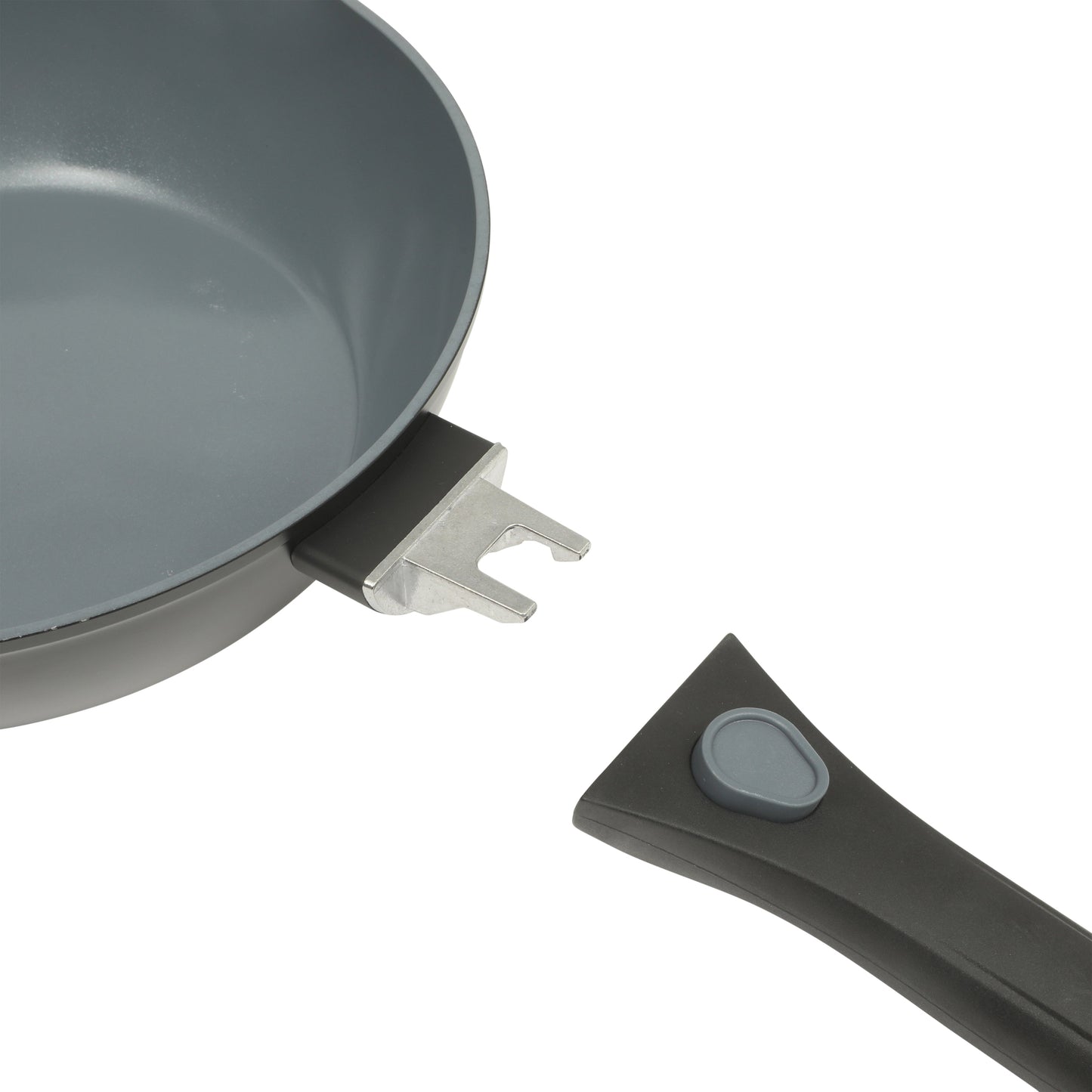 Oster SmartHandle Advance 13-Piece Ceramic Nonstick Cookware Set – Matte Black Finish, Gray Interior, Induction Base, Detachable Handles, Oven & Dishwasher Safe, With Utensils & Pan Protectors