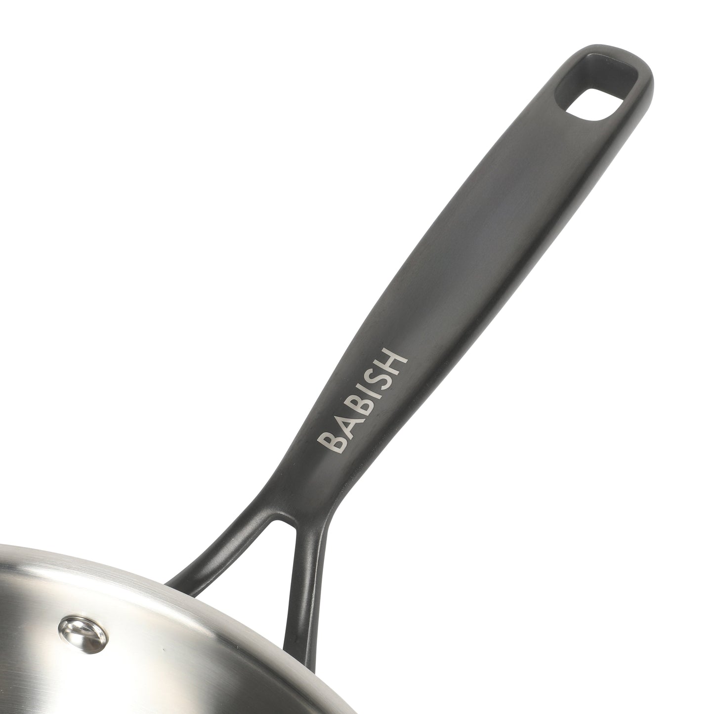Babish Tri-Ply Stainless Steel 10-Inch Frying Pan With Black Handle – Professional Grade Skillet for Searing, Sautéing & Everyday Cooking