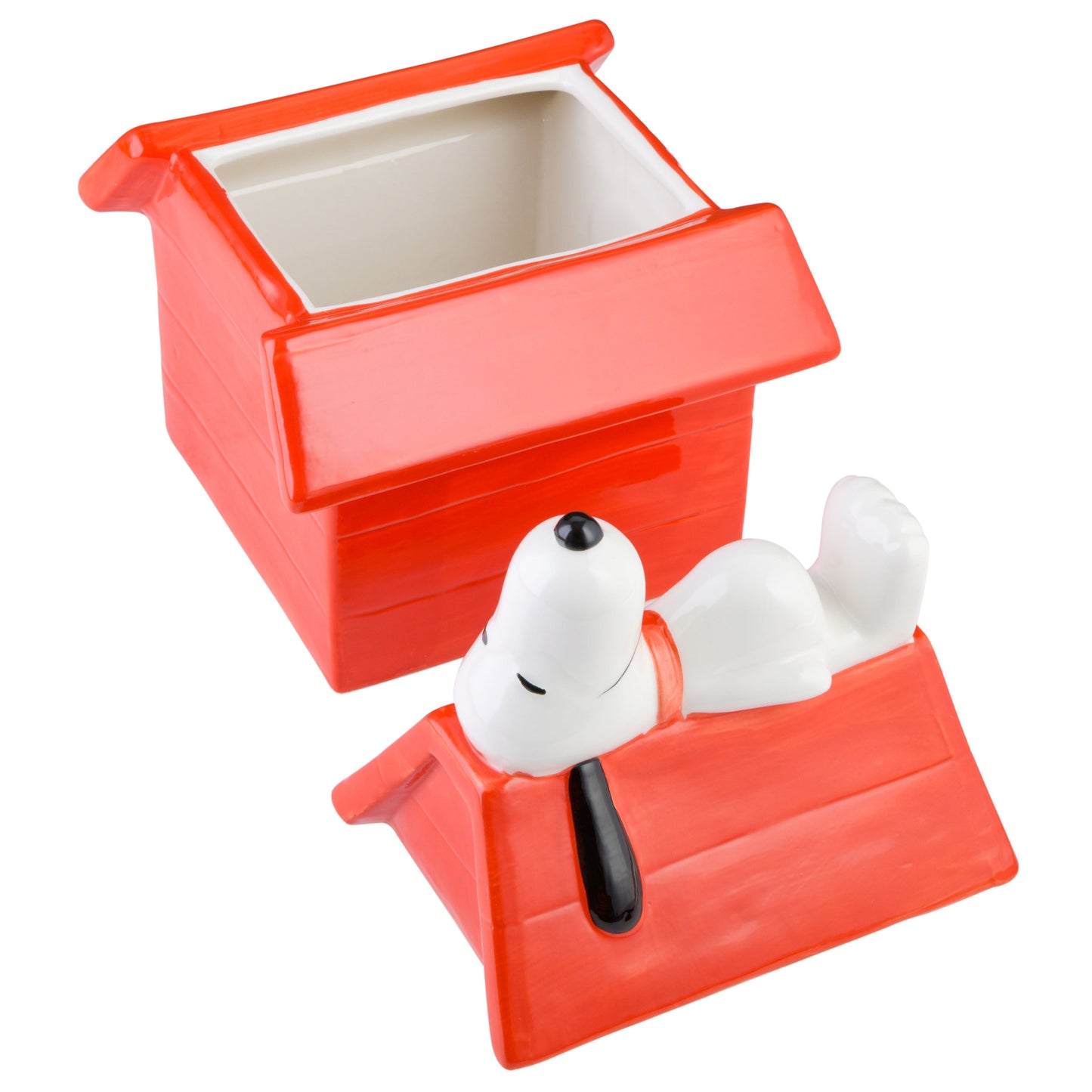 Peanuts Classic Snoopy Doghouse 11" Ceramic Cookie Jar w/ Fitted Lid