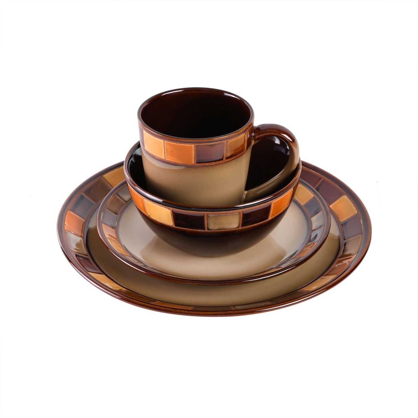 Gibson Elite Casa Estebana 16-Piece Reactive Stoneware Dinnerware Set