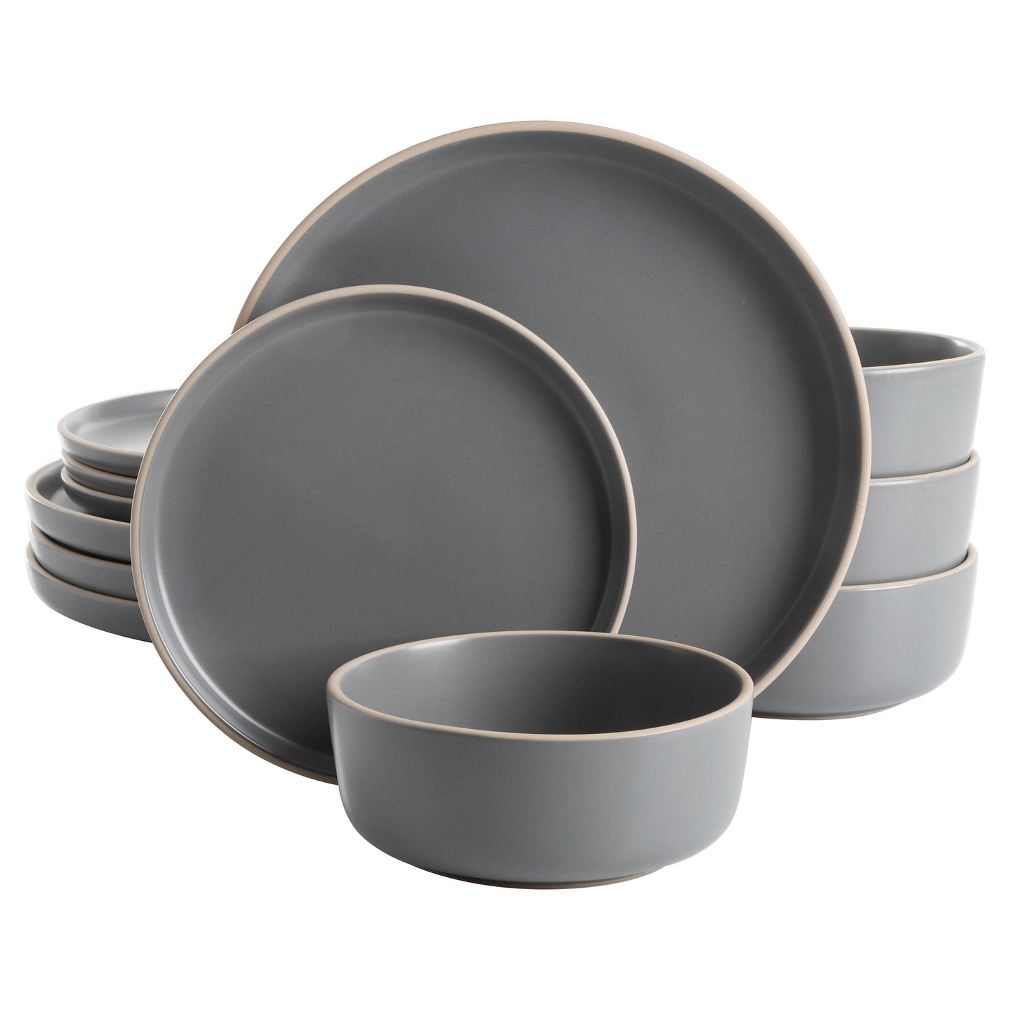 Gibson Home Everyday Essential 12-Piece Stoneware Dinnerware Set