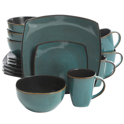 Gibson Elite Soho Lounge Square 16-Piece Stoneware Dinnerware Set