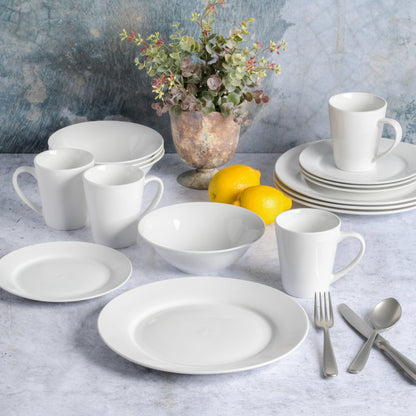 Gibson Home Noble Court 16-Piece Dinnerware Set, Service for 4, Bowls and Dinner Plates