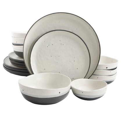 Gibson Elite Rhinebeck 16-Piece Double Bowl Reactive Stoneware Dinnerware Set