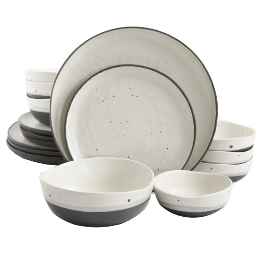 Gibson Elite Rhinebeck 16-Piece Double Bowl Reactive Stoneware Dinnerware Set