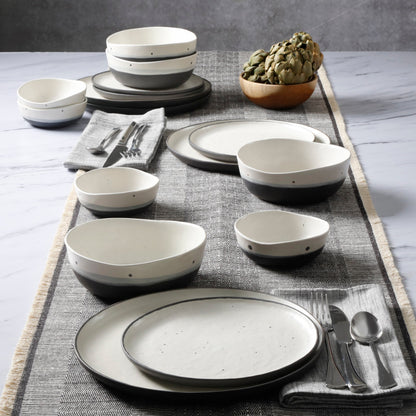 Gibson Elite Rhinebeck 16-Piece Double Bowl Reactive Stoneware Dinnerware Set