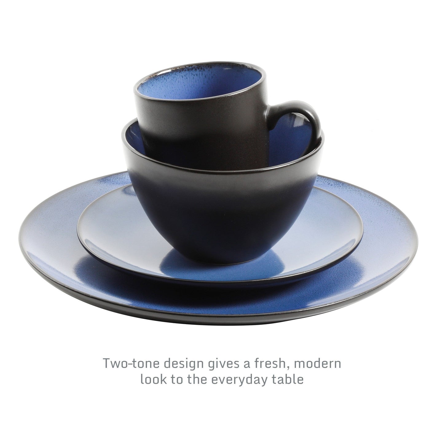 Gibson Elite Soho Lounge Round 16-Piece Reactive Stoneware Dinnerware Set