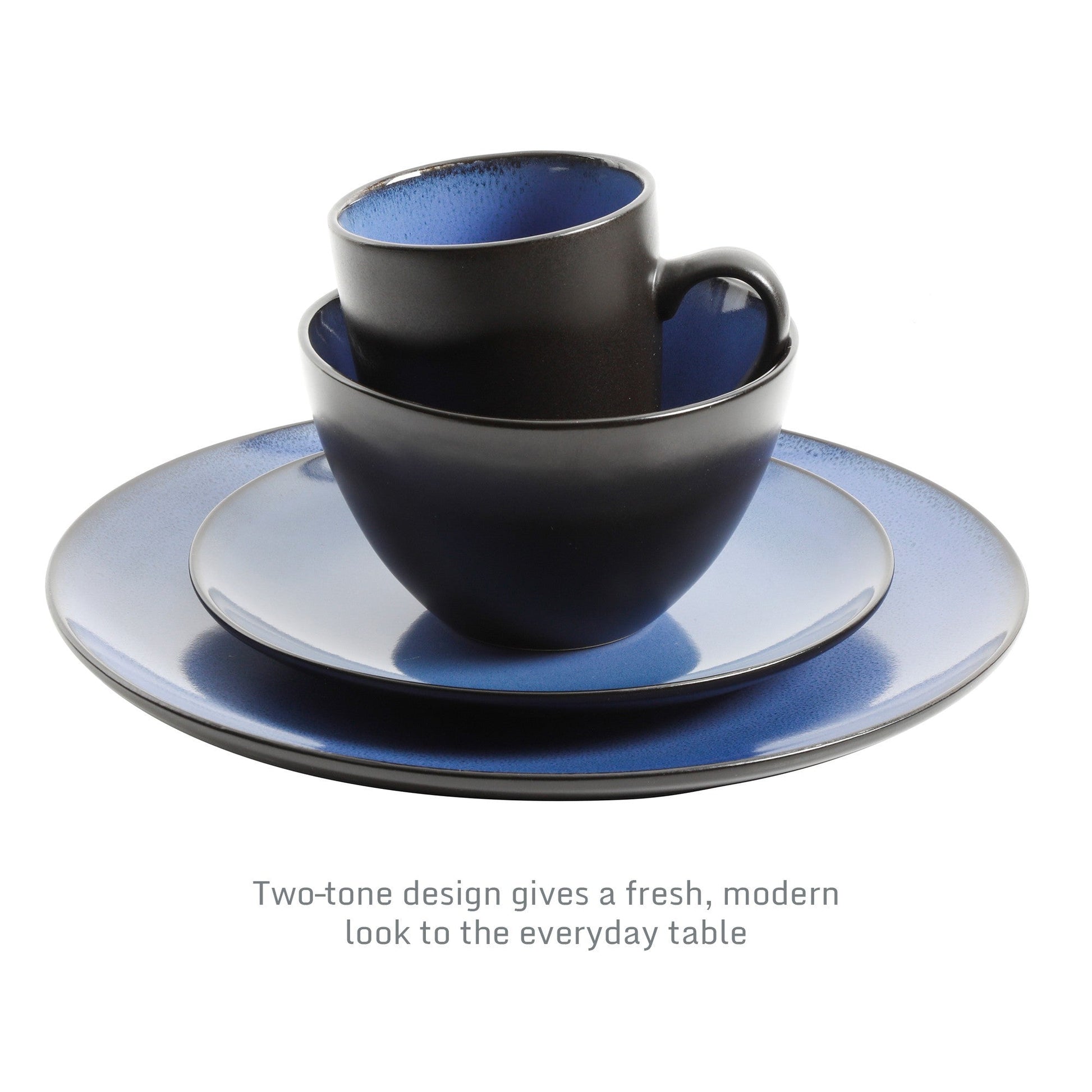 Gibson Elite Soho Lounge Round 16-Piece Reactive Stoneware Dinnerware Set