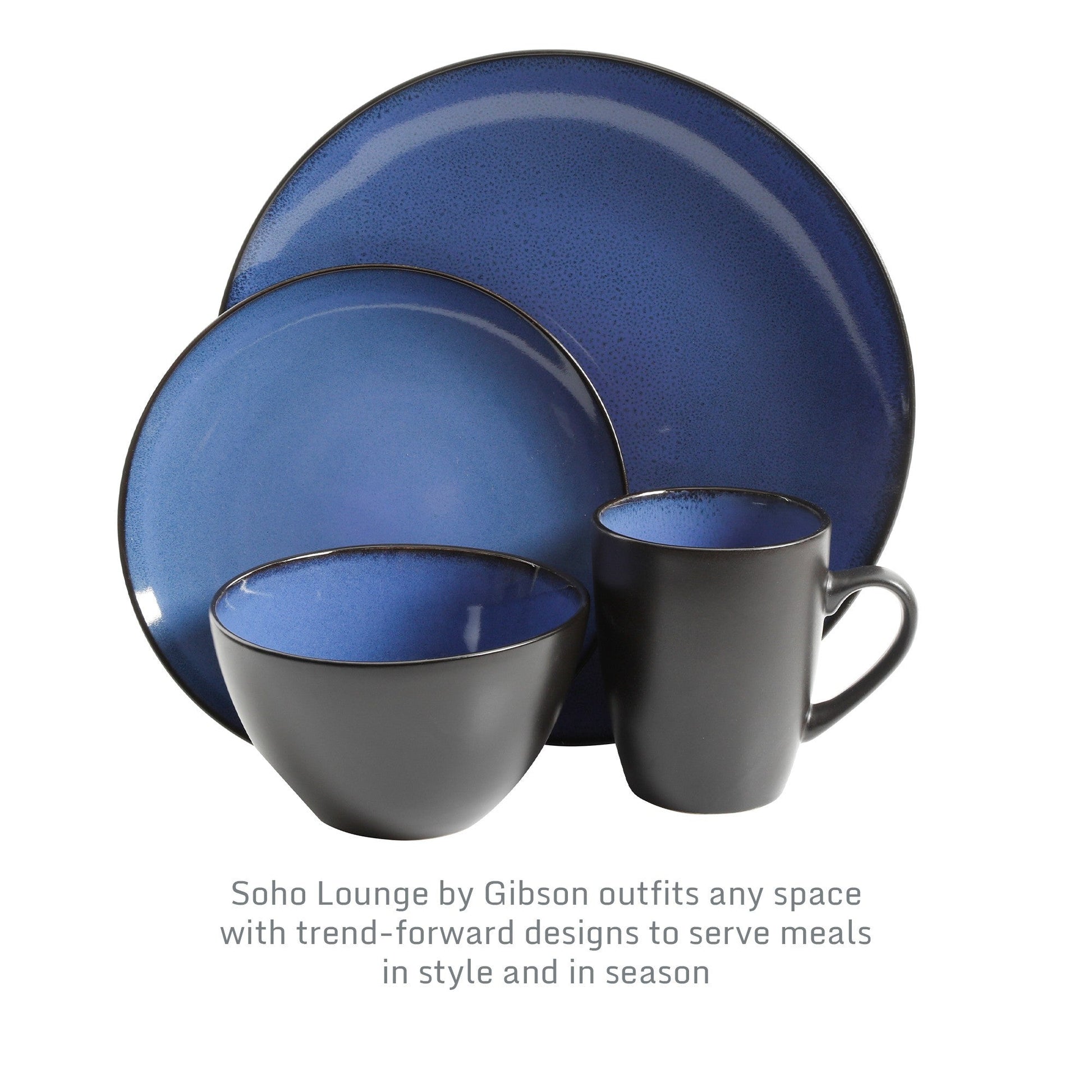 Gibson Elite Soho Lounge Round 16-Piece Reactive Stoneware Dinnerware Set