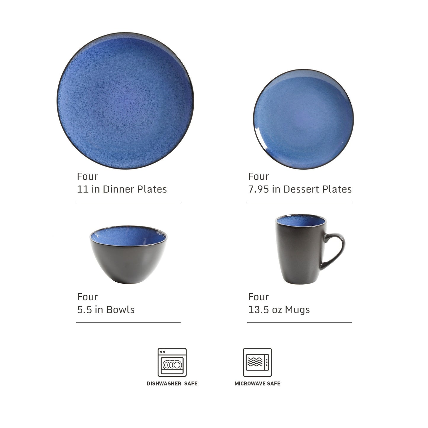 Gibson Elite Soho Lounge Round 16-Piece Reactive Stoneware Dinnerware Set