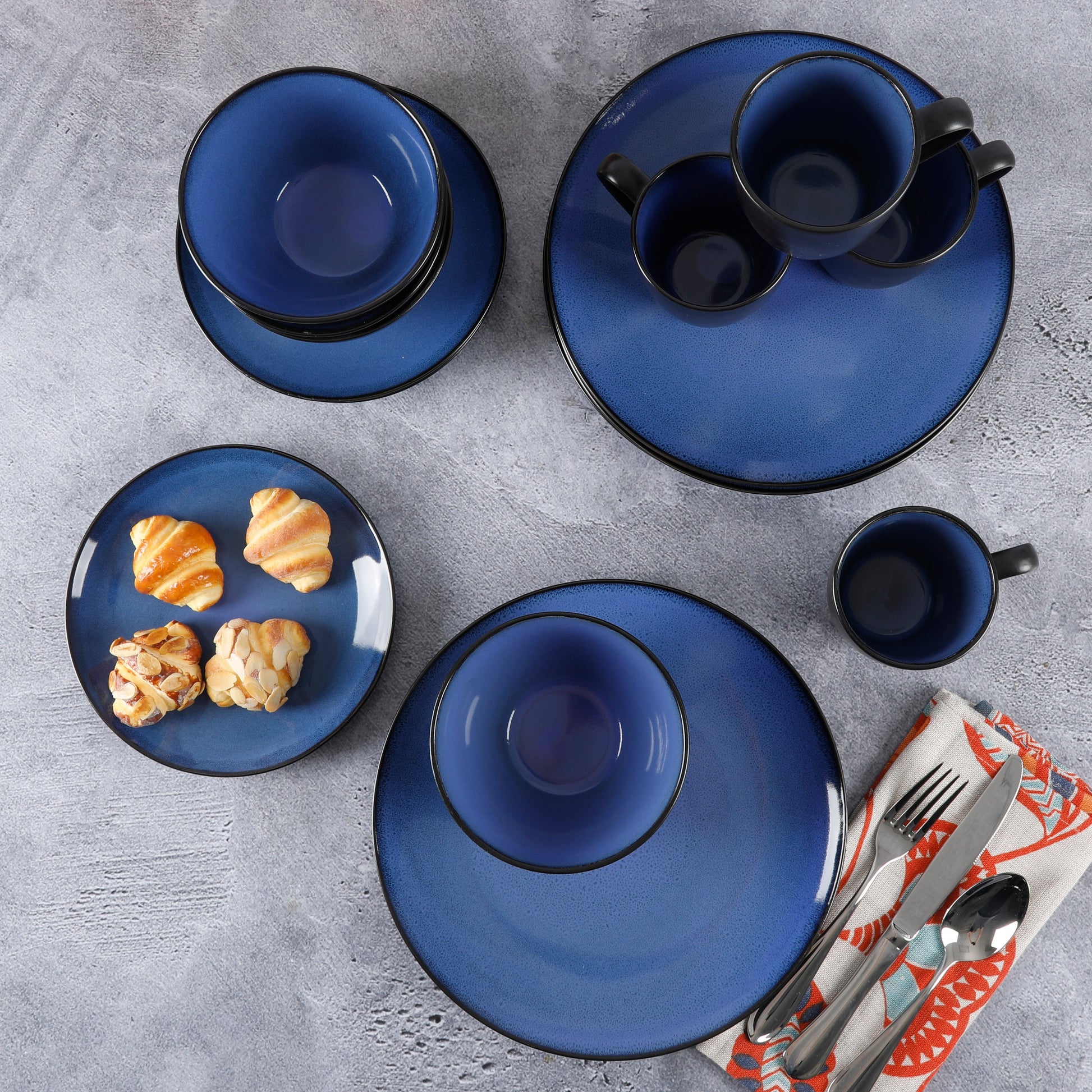 Gibson Elite Soho Lounge Round 16-Piece Reactive Stoneware Dinnerware Set