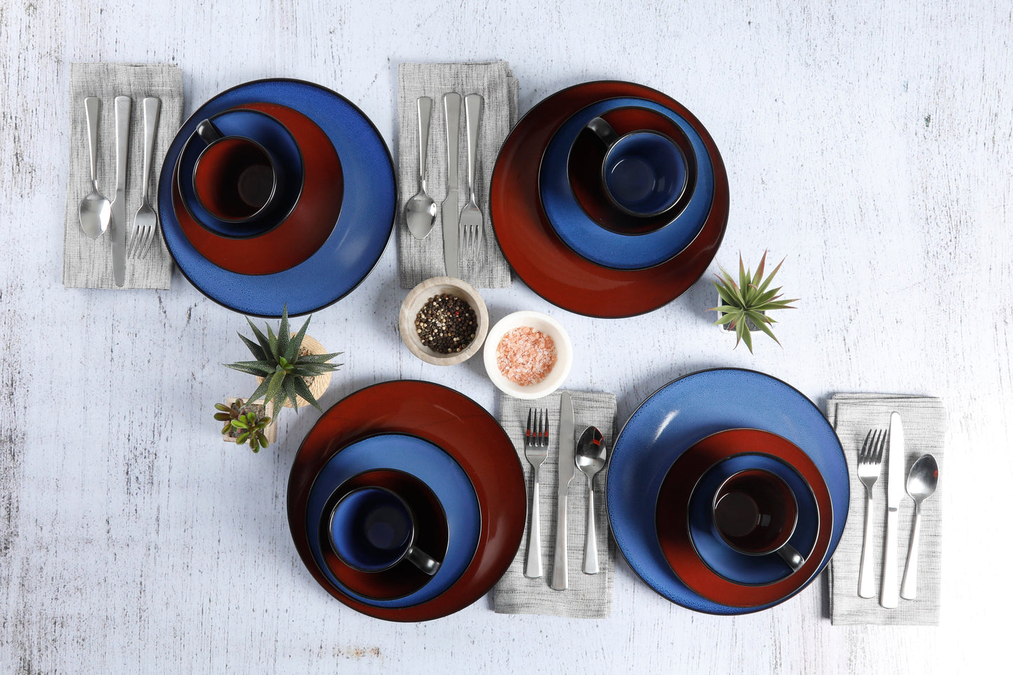 Gibson Elite Soho Lounge Round 16-Piece Reactive Stoneware Dinnerware Set