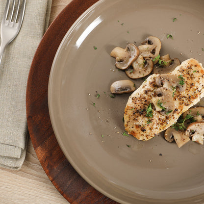 Gibson Home Rockaway 12 Piece Plates and Bowls Matte Outside/Shiny Inside Glaze Service for 4 Dinnerware Set - Brown - Dishwasher and Microwave Safe