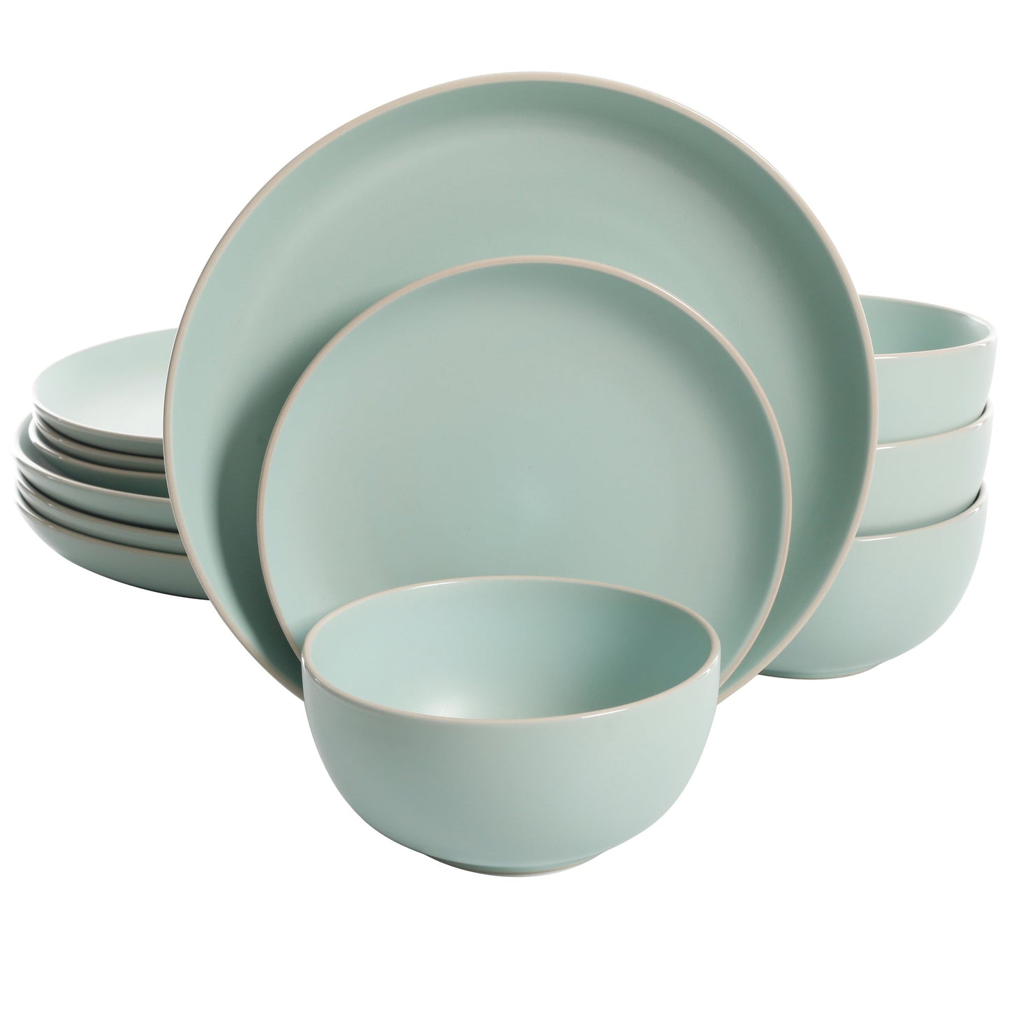 Gibson Home Rockaway 12-Piece Stoneware Dinnerware Set