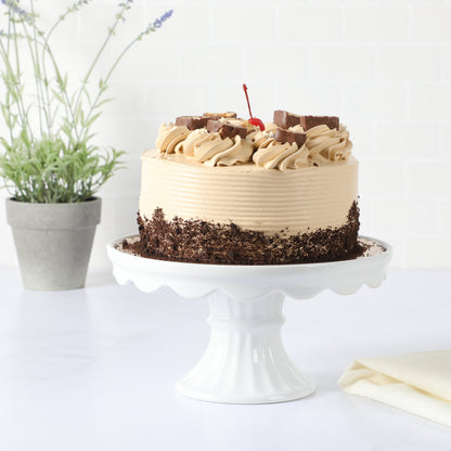 Martha Stewart Patterson 10" x 5.1" White Round Stoneware Cake Stand