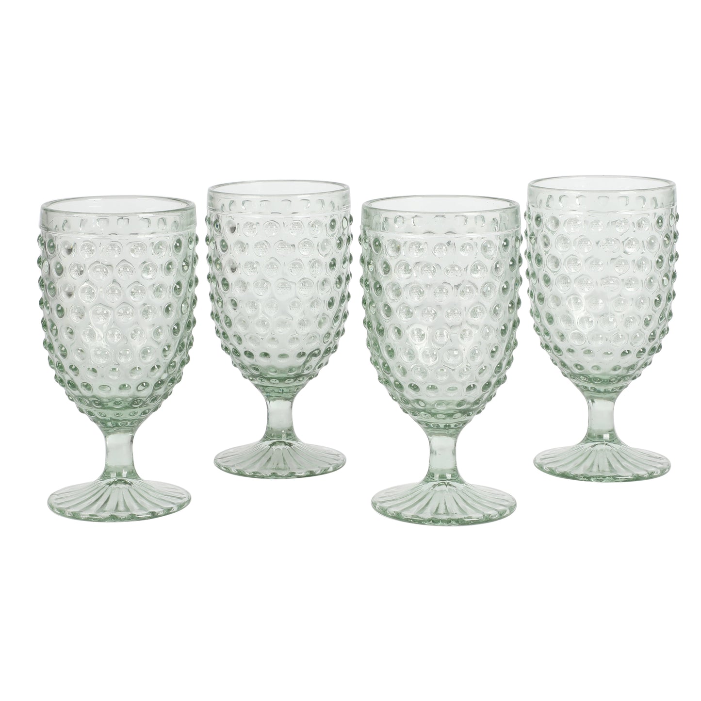 Martha Stewart Chauncey 4-Pack 14.2 oz Hobnail Handmade Glass Goblet