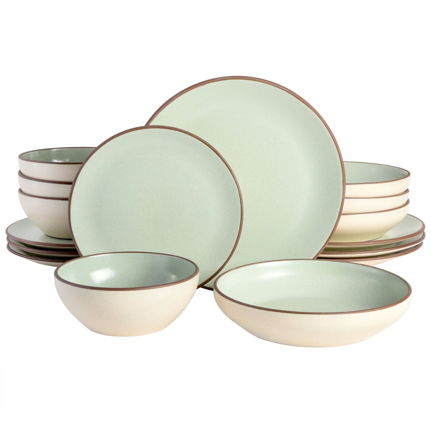 Gibson Elite Contempo Classic 16-Piece Double Bowl Terracotta Dinnerware Set