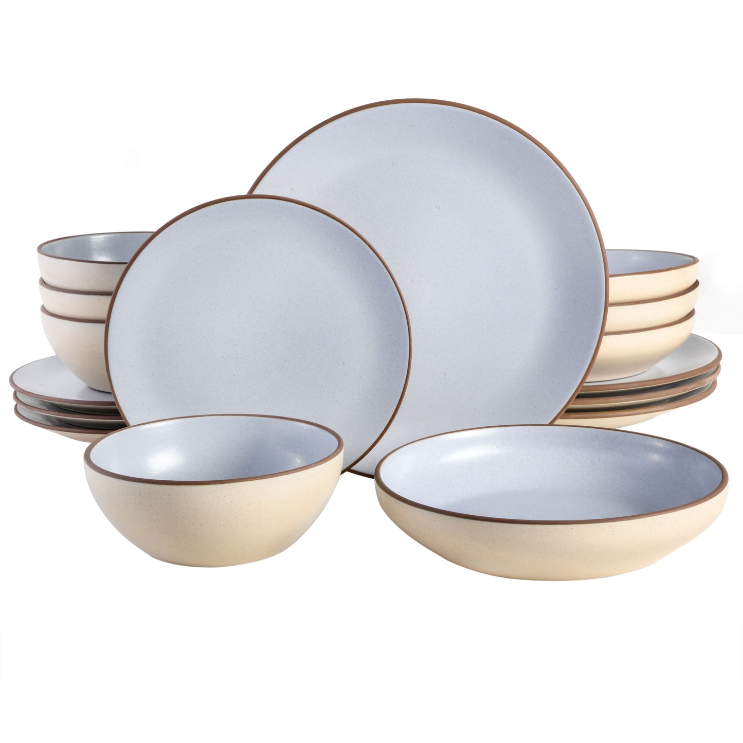 Gibson Elite Contempo Classic 16-Piece Double Bowl Terracotta Dinnerware Set