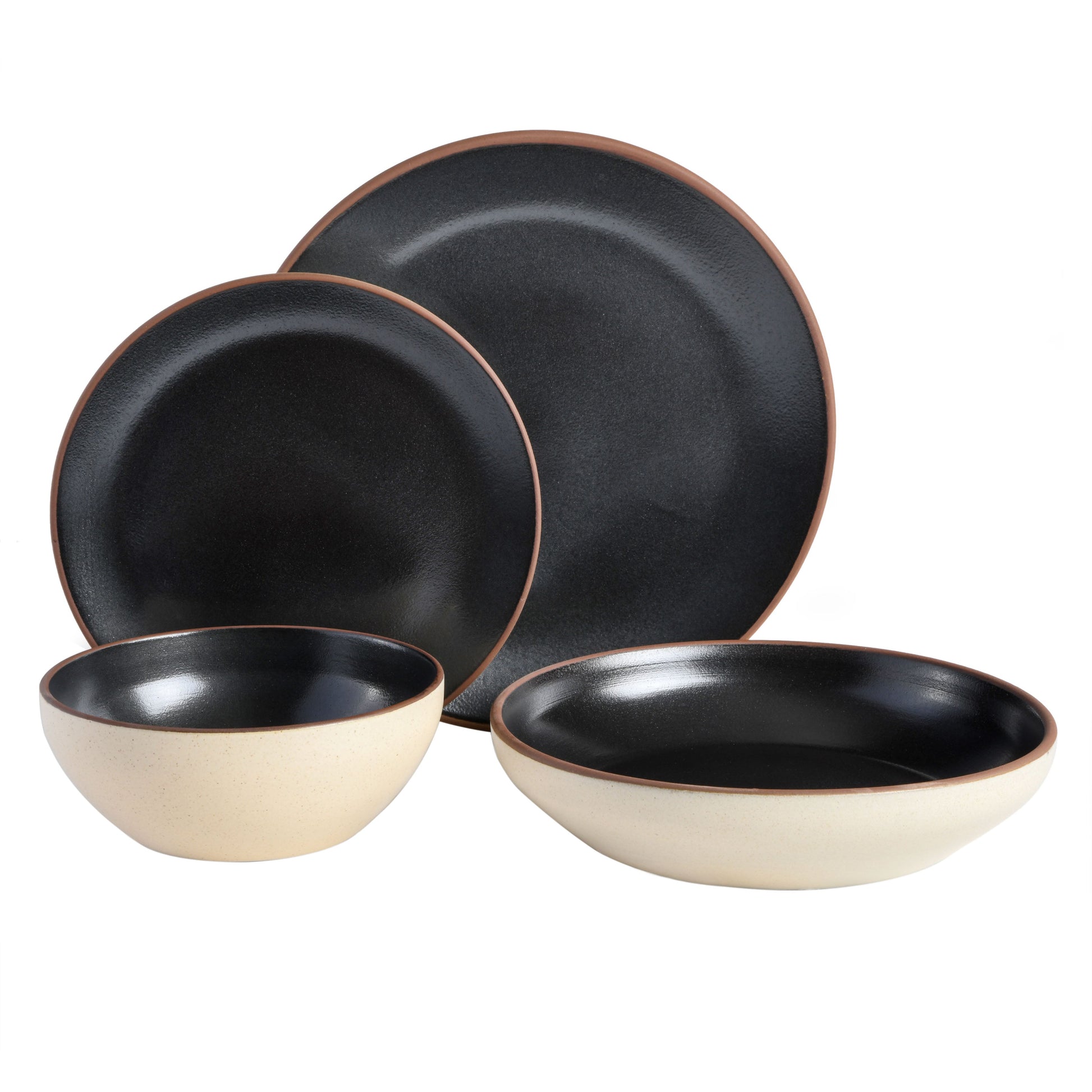 Gibson Elite Contempo Classic 16-Piece Double Bowl Terracotta Dinnerware Set