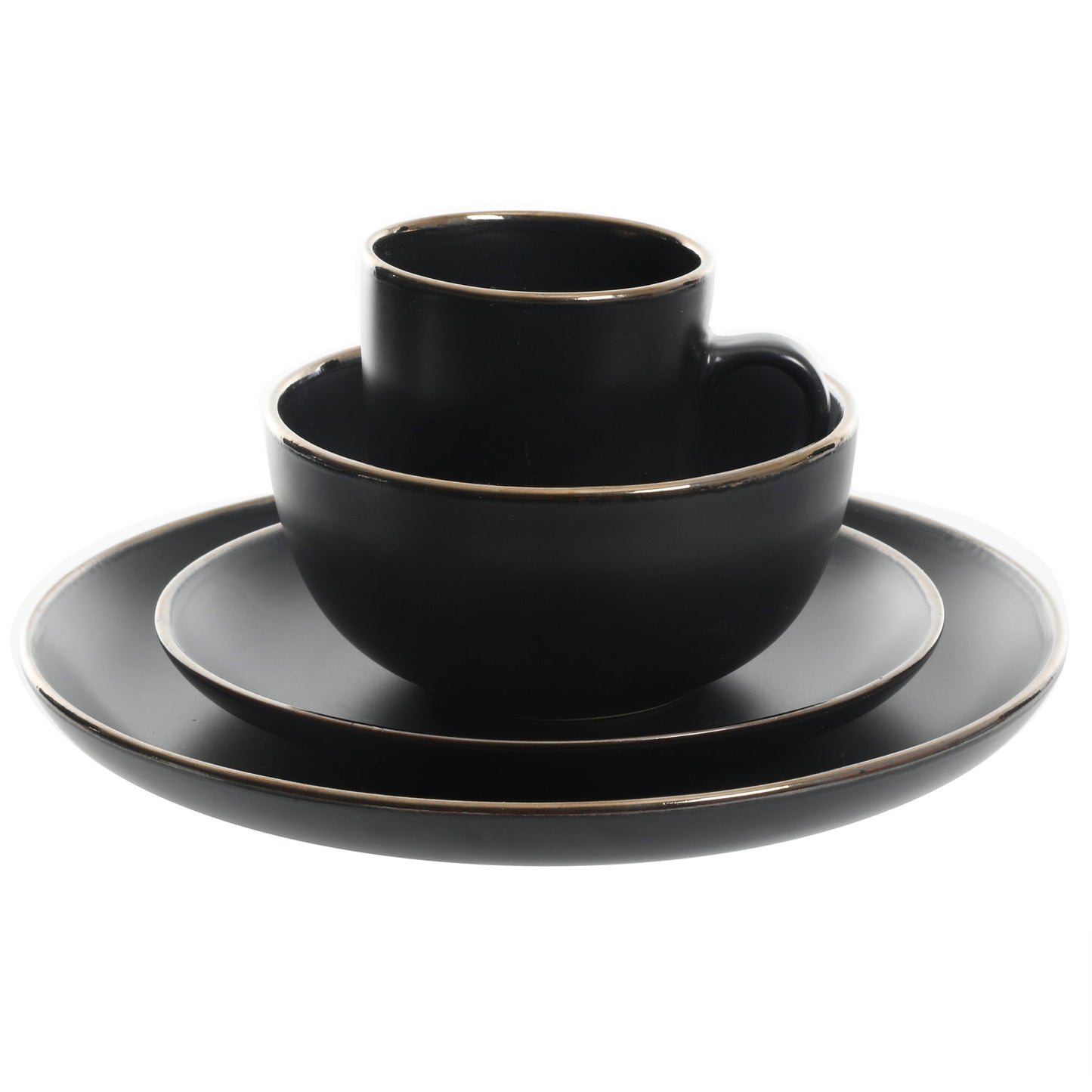 Gibson Home Rockaway Gold 16-Piece Stoneware Dinnerware Set