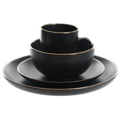 Gibson Home Rockaway Gold 16-Piece Stoneware Dinnerware Set