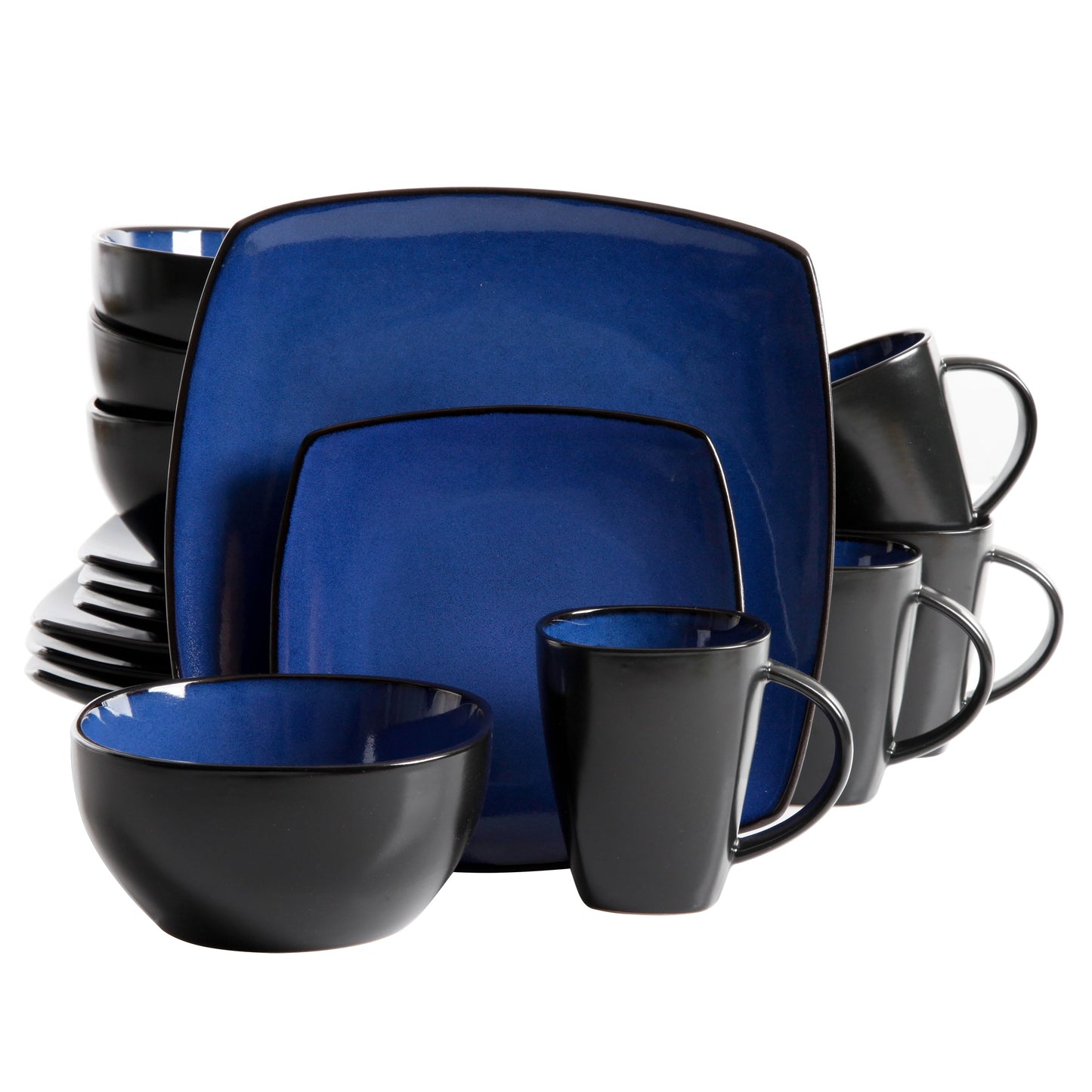 Gibson Elite Soho Lounge Square 16-Piece Stoneware Dinnerware Set