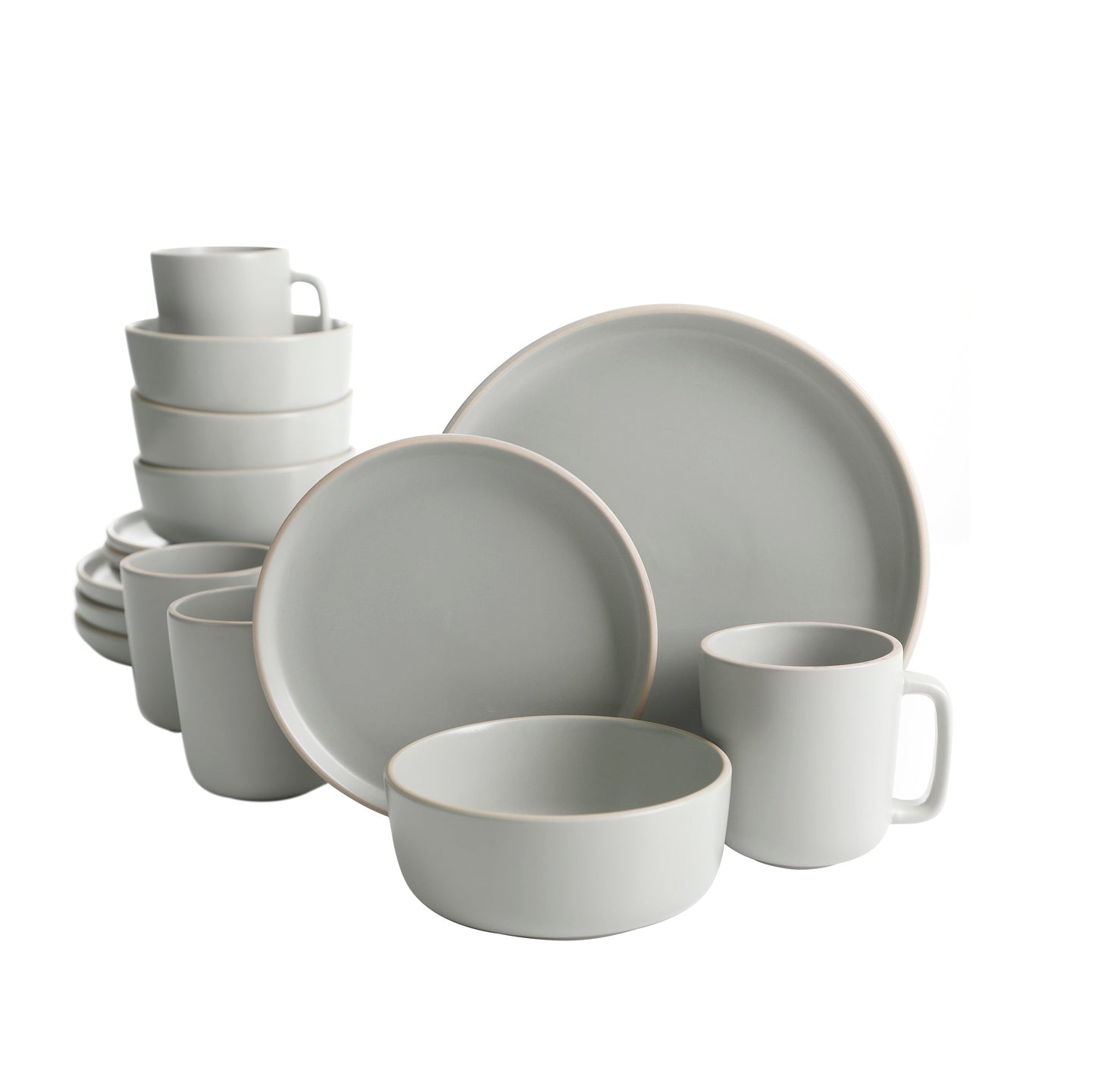 Gibson Home Zuma 16-Piece Round Matte Stoneware Dinnerware Set