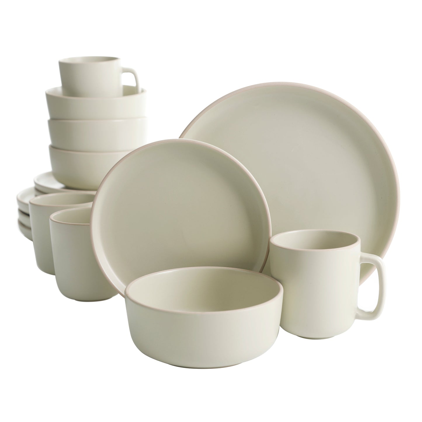 Gibson Home Zuma 16-Piece Round Matte Stoneware Dinnerware Set