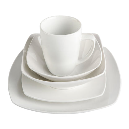 Gibson Home Everyday Square 40-Piece Fine Ceramic Expanded Dinnerware Set