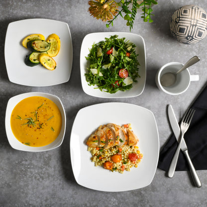 Gibson Home Everyday Square 40-Piece Fine Ceramic Expanded Dinnerware Set