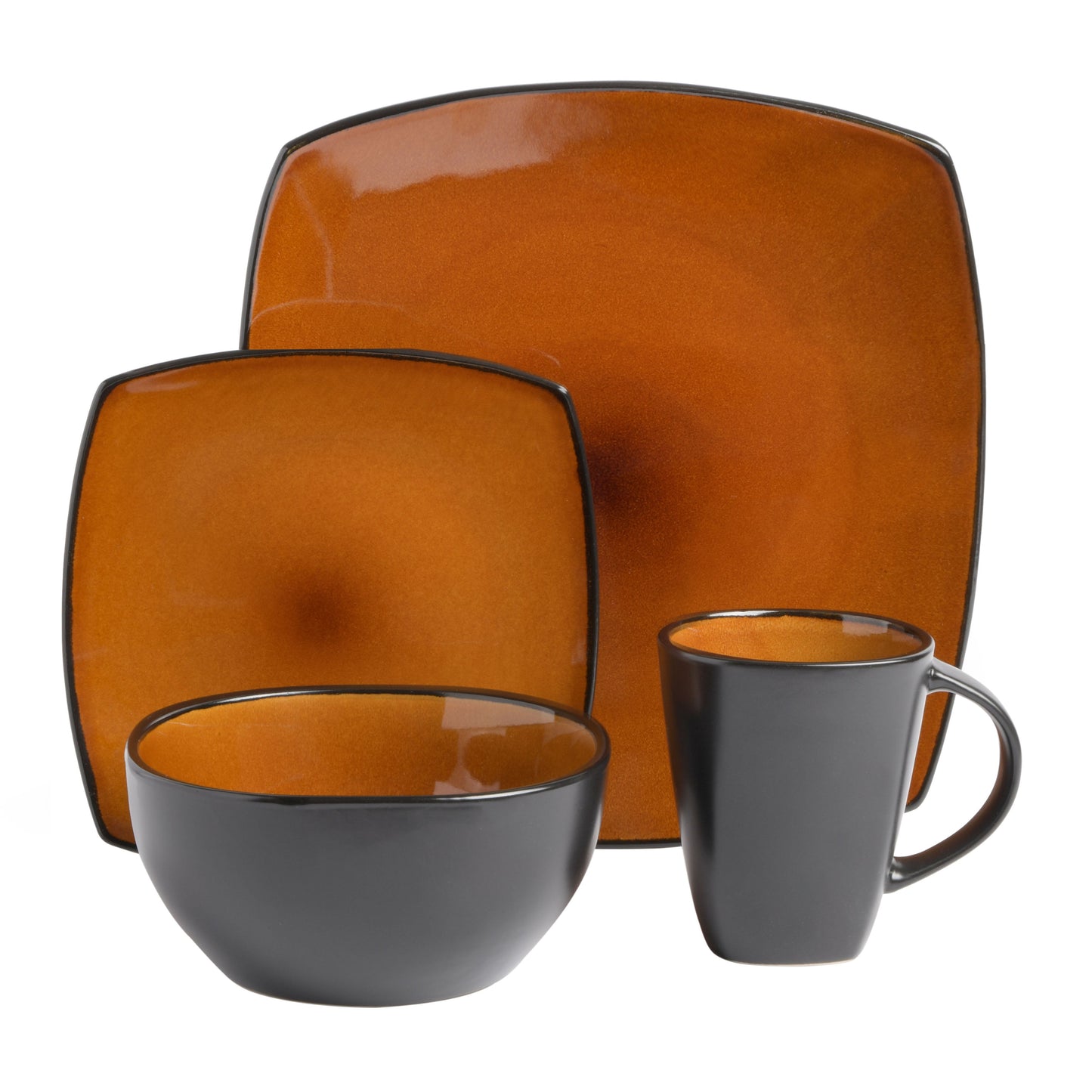 Gibson Elite Soho Lounge Square 16-Piece Stoneware Dinnerware Set