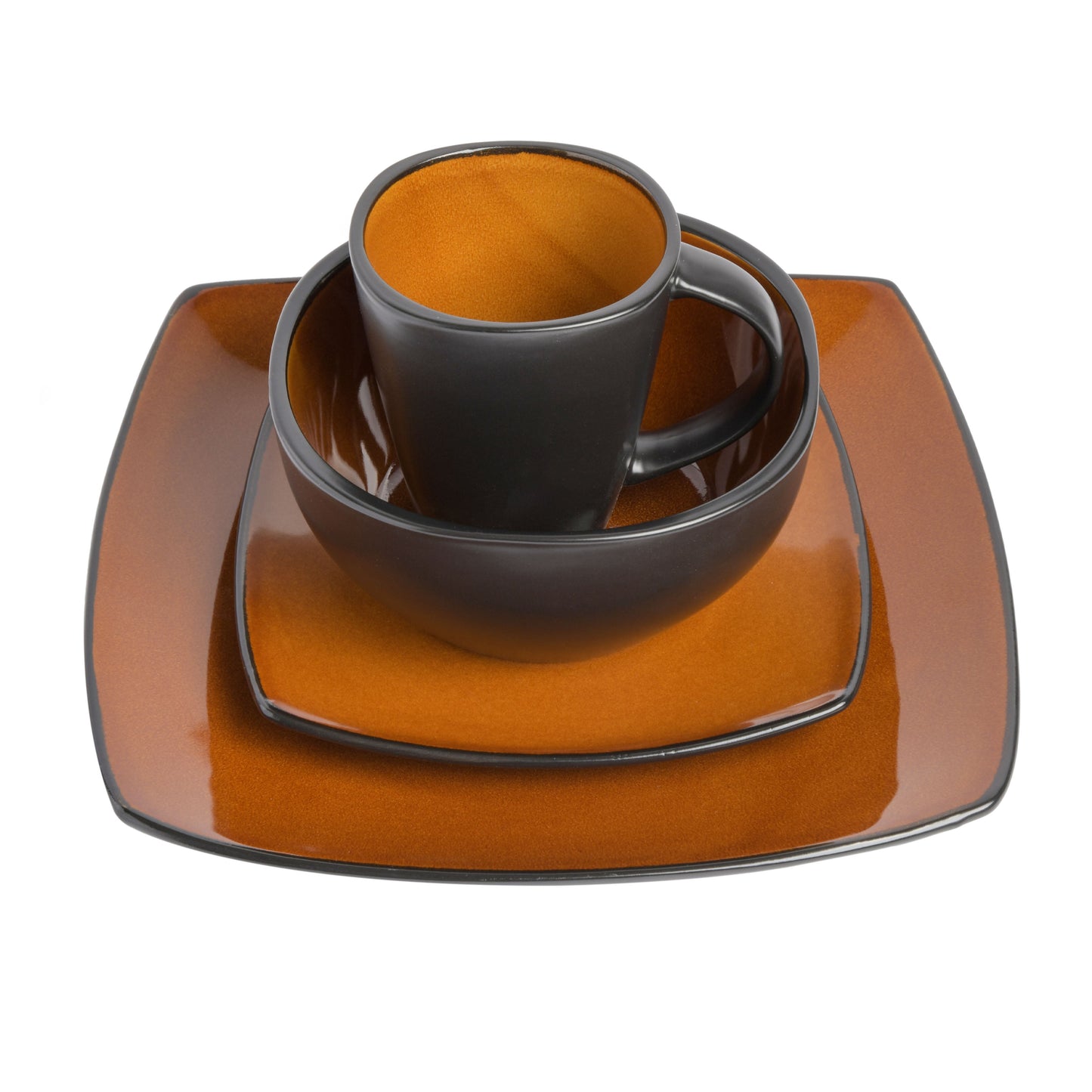 Gibson Elite Soho Lounge Square 16-Piece Stoneware Dinnerware Set