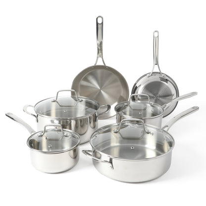 Martha Stewart Castelle 10-Piece Stainless Steel Cookware Set