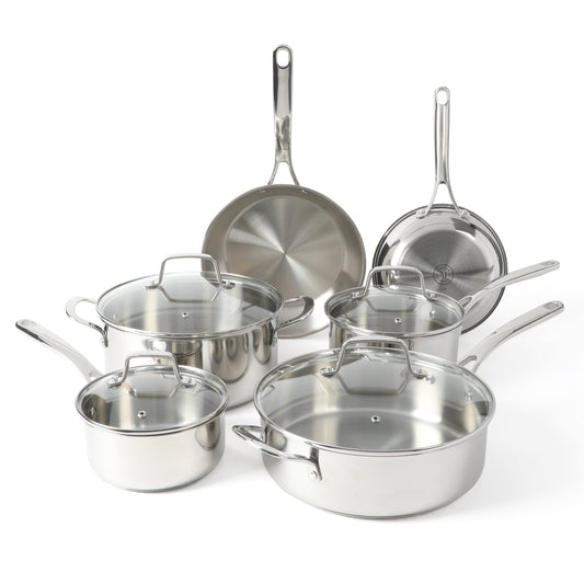 Martha Stewart Castelle 10-Piece Stainless Steel Cookware Set