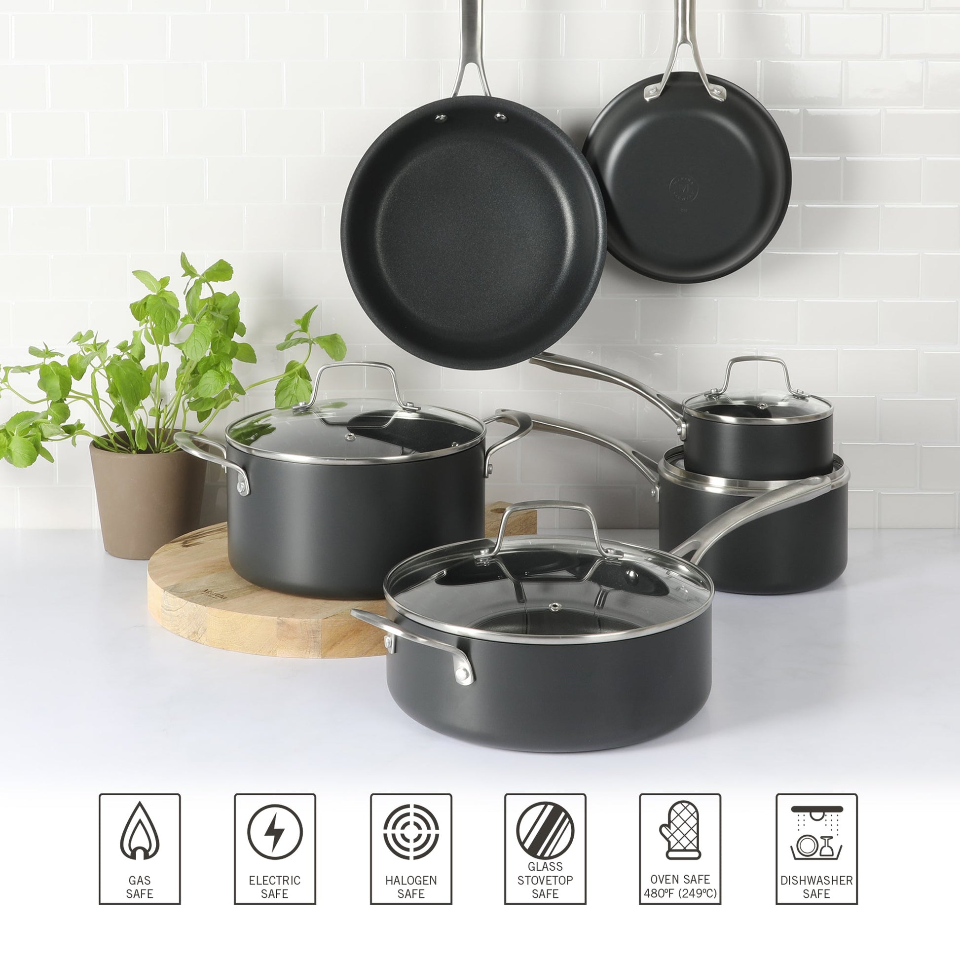 Martha Stewart Bosworth 10-Piece Hard Anodized Cookware Set