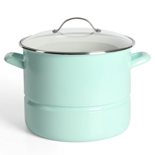 Martha Stewart Thayer 16-Quart Enamel on Steel Steamer Pot w/ Stainless Steel Insert