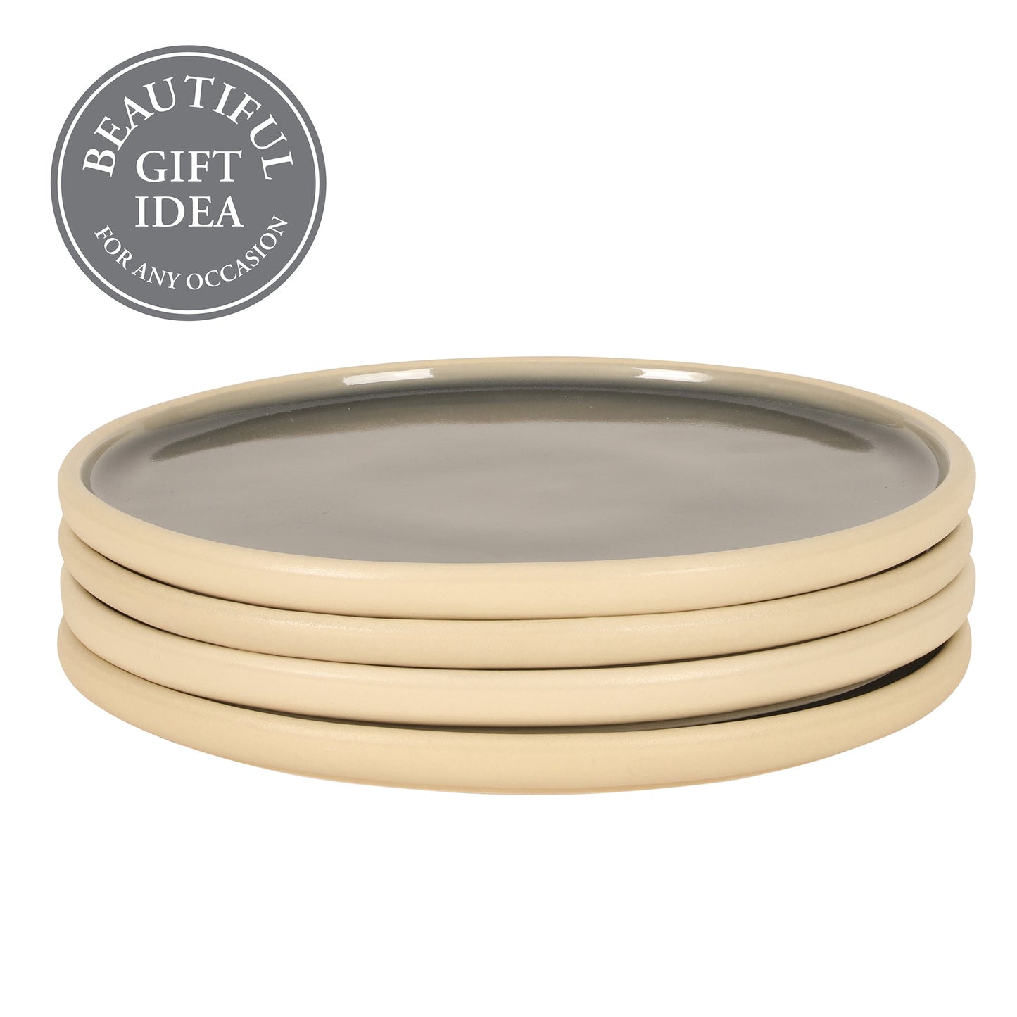 Gibson Elite - Made in Portugal - Port Gaia 10.2 Inch Dinner Plates Set of 4 - Reactive Glaze Dish Set