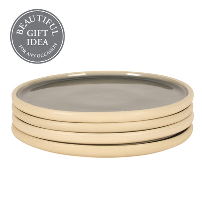 Gibson Elite - Made in Portugal - Port Gaia 10.2 Inch Dinner Plates Set of 4 - Reactive Glaze Dish Set