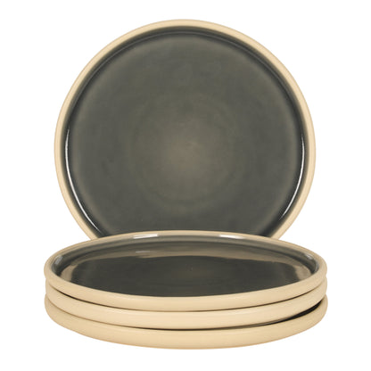 Gibson Elite - Made in Portugal - Port Gaia 10.2 Inch Dinner Plates Set of 4 - Reactive Glaze Dish Set