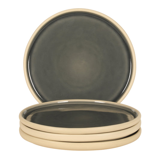 Gibson Elite - Made in Portugal - Port Gaia 10.2 Inch Dinner Plates Set of 4 - Reactive Glaze Dish Set