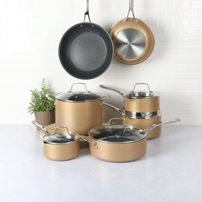 Martha Stewart 12-Piece Heavy Gauge Aluminum Hard Anodized Premium Nonstick Induction Safe Cookware Set