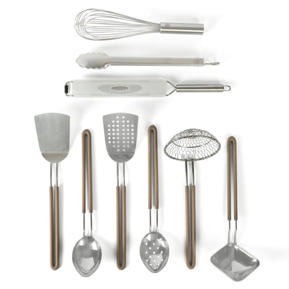 Martha Stewart 9-Piece Stainless Steel Prep & Serve Kitchen Gadgets and Tool Set