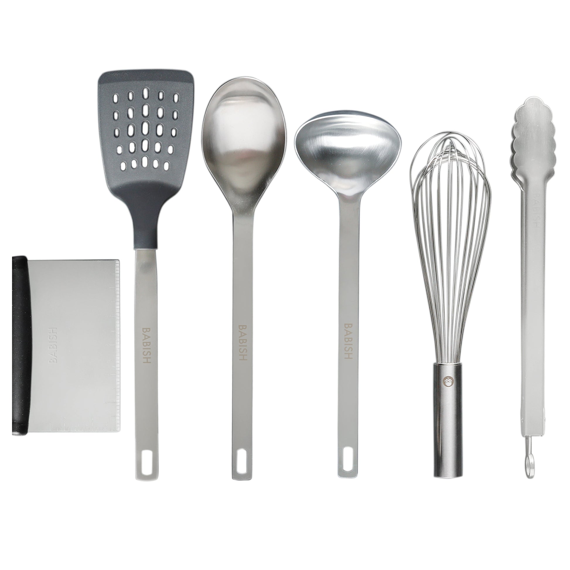 Babish 11 Piece Essential Wood, Silicone, and Stainless Steel Tool Set