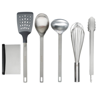 Babish 11 Piece Essential Wood, Silicone, and Stainless Steel Tool Set