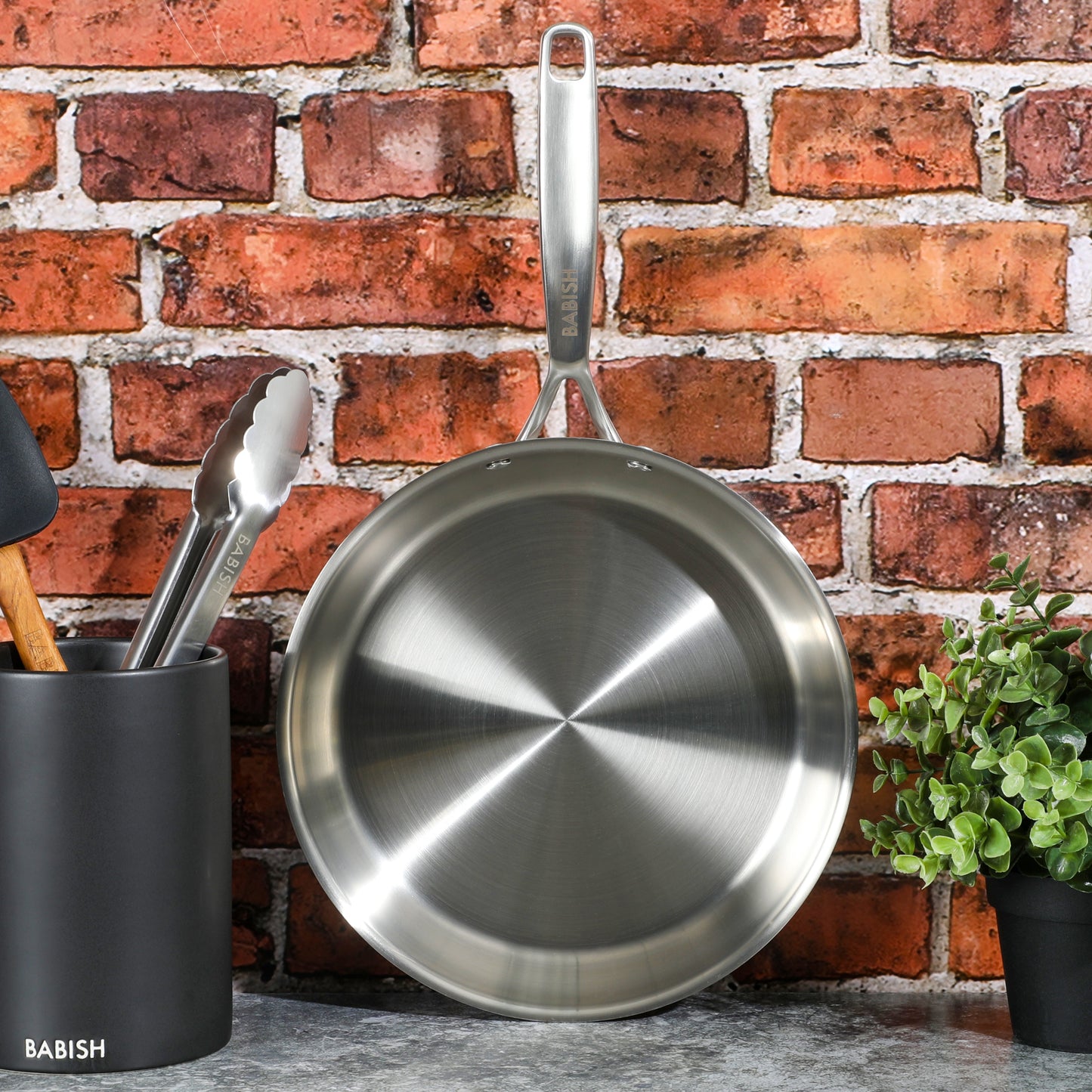 Babish 10-Inch Stainless Steel Triply Professional Grade Fry Pan