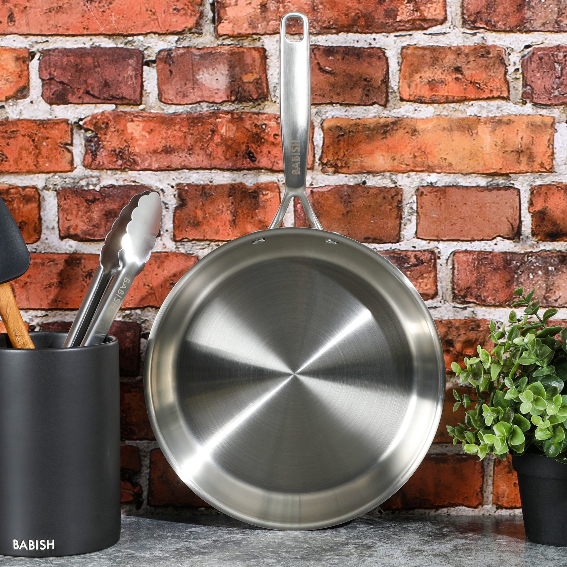 Babish 10-Inch Stainless Steel Triply Professional Grade Fry Pan
